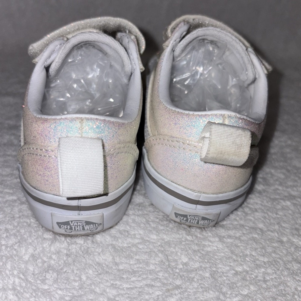 Vans Kids spring Sparkle double Strap Sneakers - Cream size 7 - Picture 3 of 8